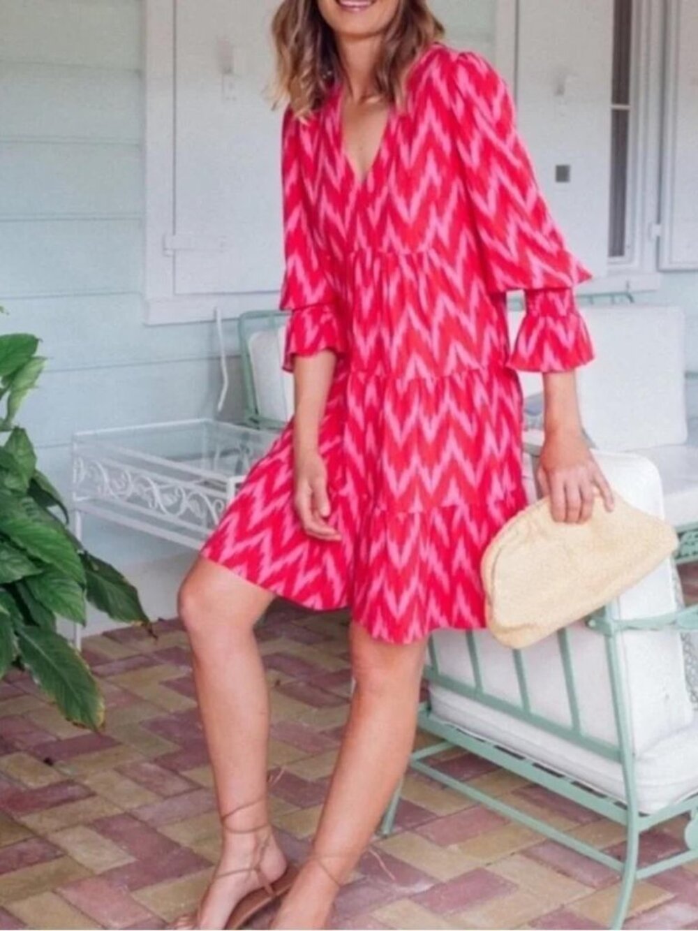 Tuckernuck Pomander Place Hot Pink Ikat Kenzo Dress A-line colorful smocked M